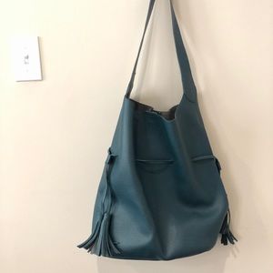 Anthropologie Emerald Green Shoulder Boho Bag